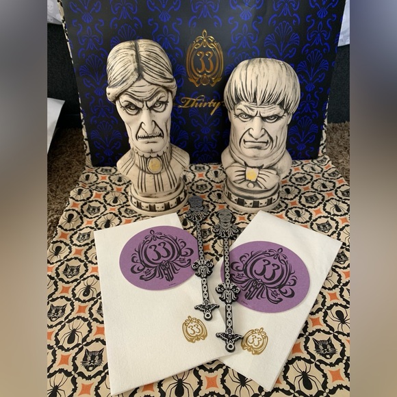 Disney Other - CLUB 33 HAUNTED MANSION 50th ANNIVERSARY BUST TIKI MUGS CUP SWIZZLES COASTERS